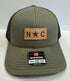 Richardson N Star C Leather Patch Trucker OLIVE/BLACK