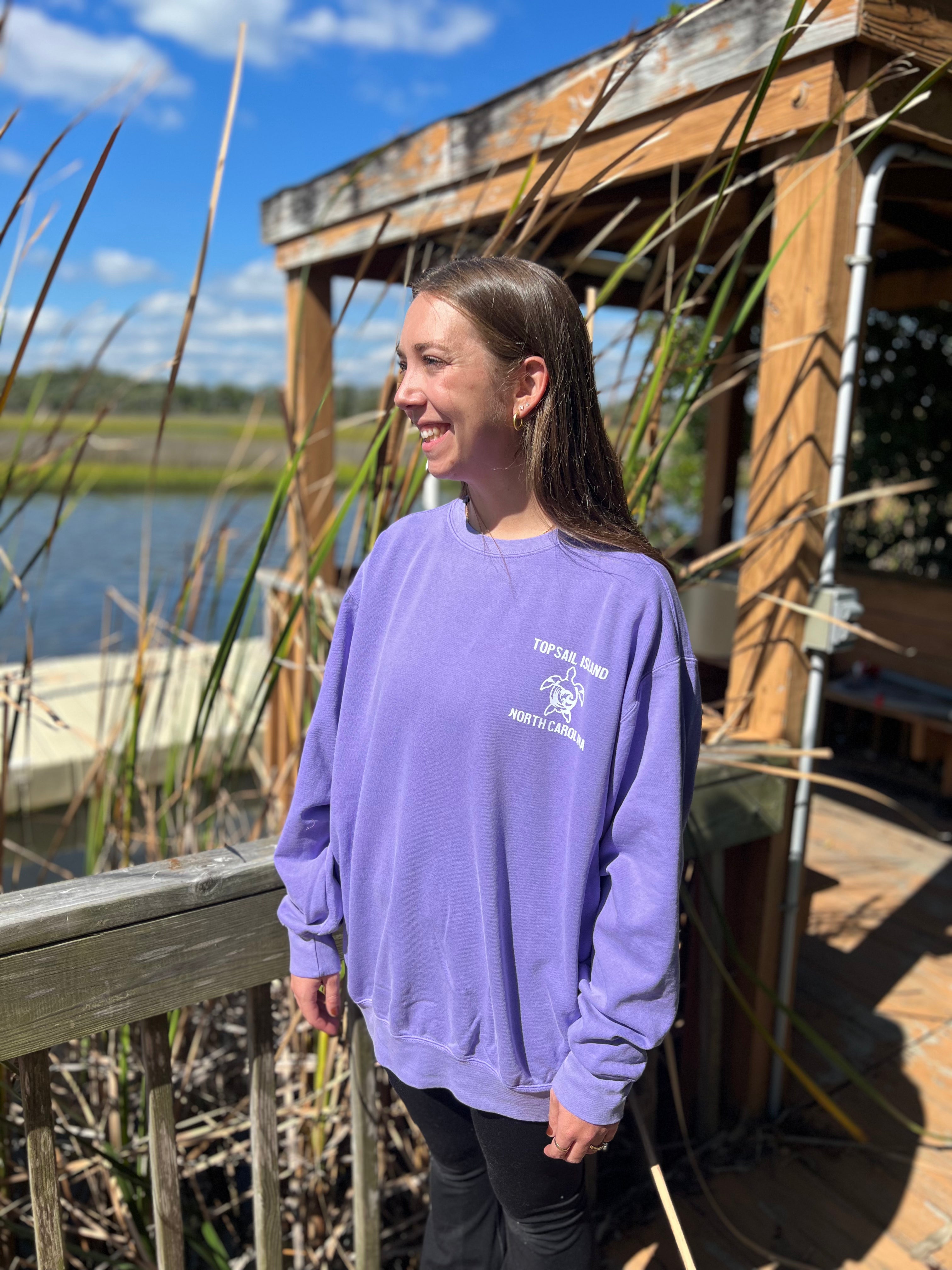 Herring's Custom TI Turtle Crew Sweatshirt VIOLET