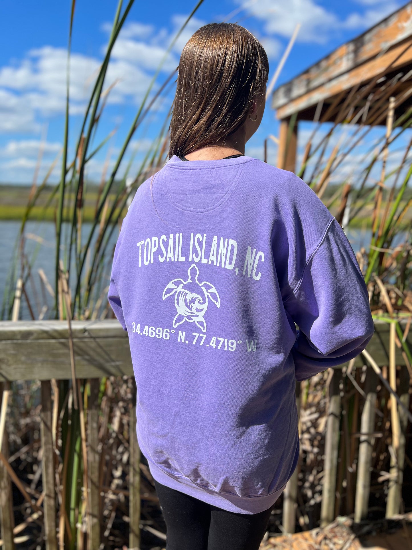 Herring's Custom TI Turtle Crew Sweatshirt VIOLET