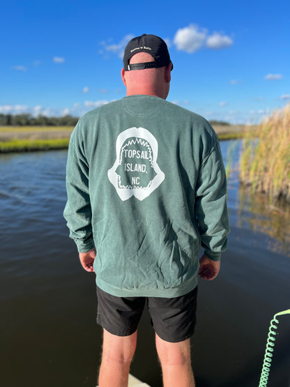 Herring's LS Jaws Crew Sweatshirt SAGE