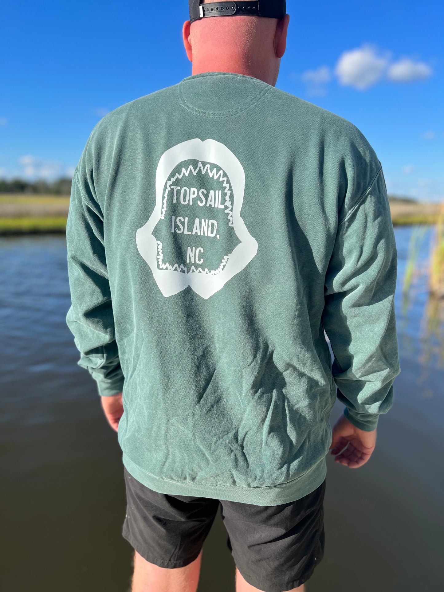 Herring's LS Jaws Crew Sweatshirt SAGE