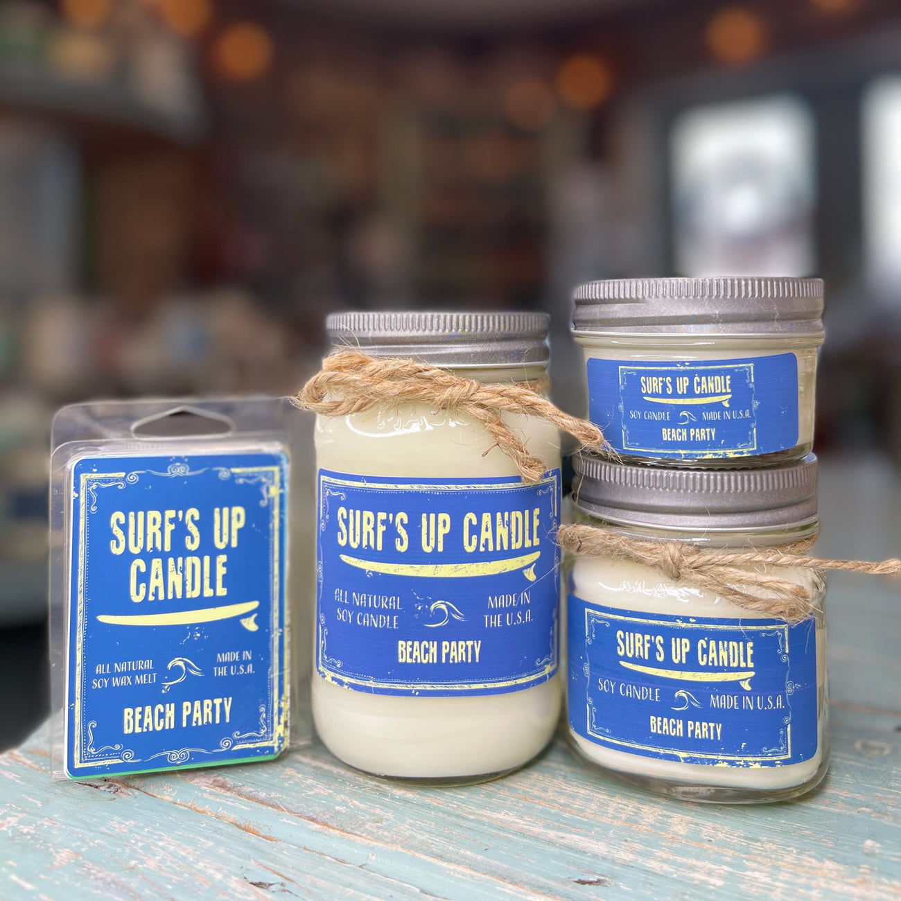 Surf's Up Candle 16 oz Mason Jar BEACH PARTY