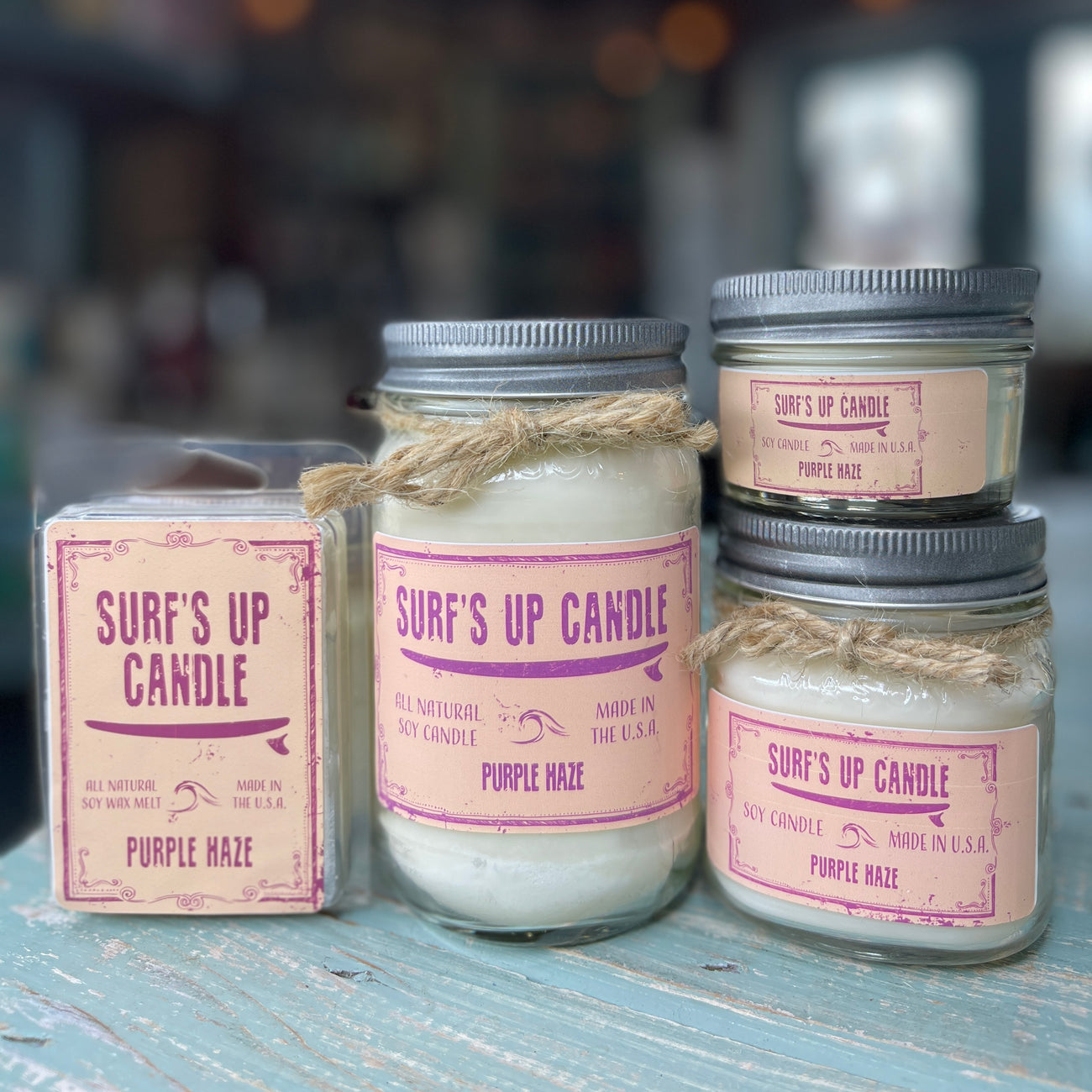 Surf's Up Candle 16 oz Mason Jar PURPLE HAZE