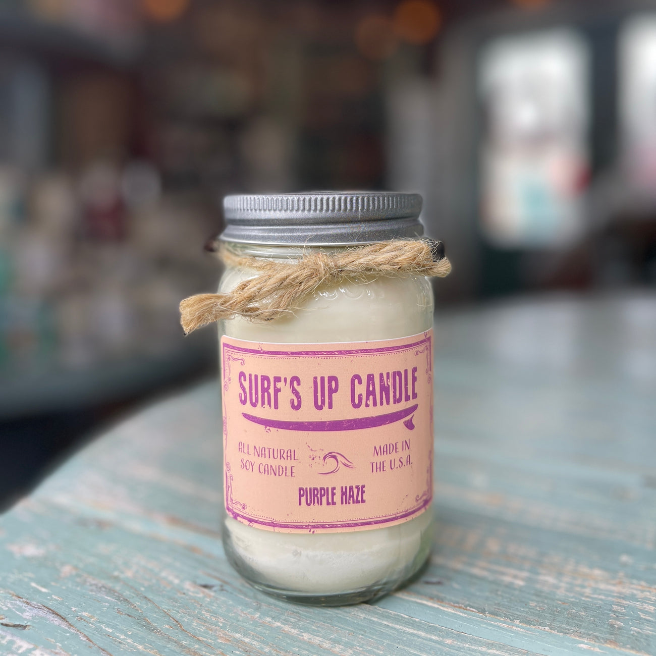 Surf's Up Candle 16 oz Mason Jar PURPLE HAZE