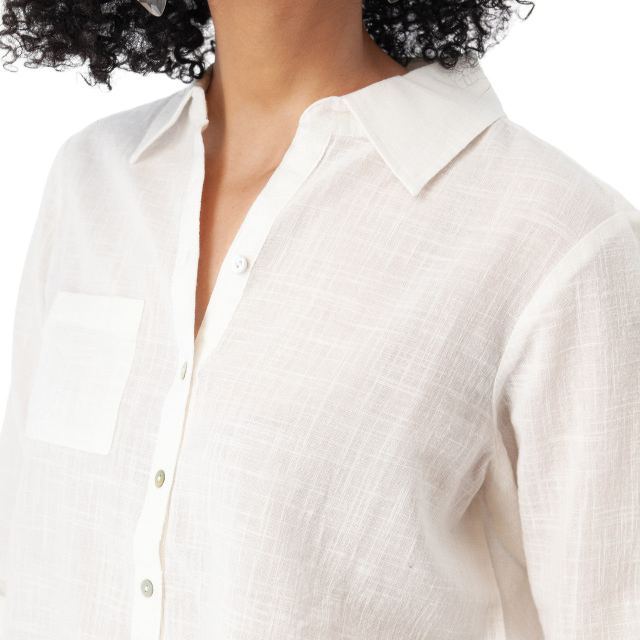 Aventura W Laken Popover Top WHITE