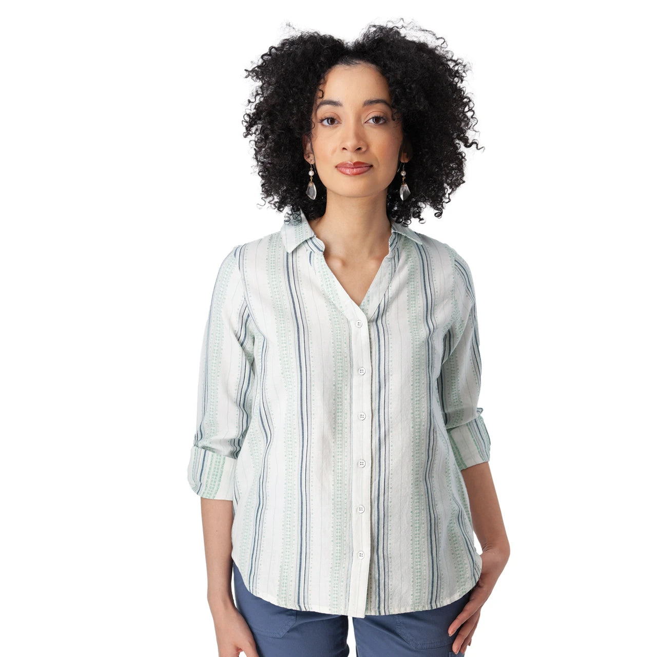 Old Ranch W Plumas Y-Neck Shirt CERAMIC