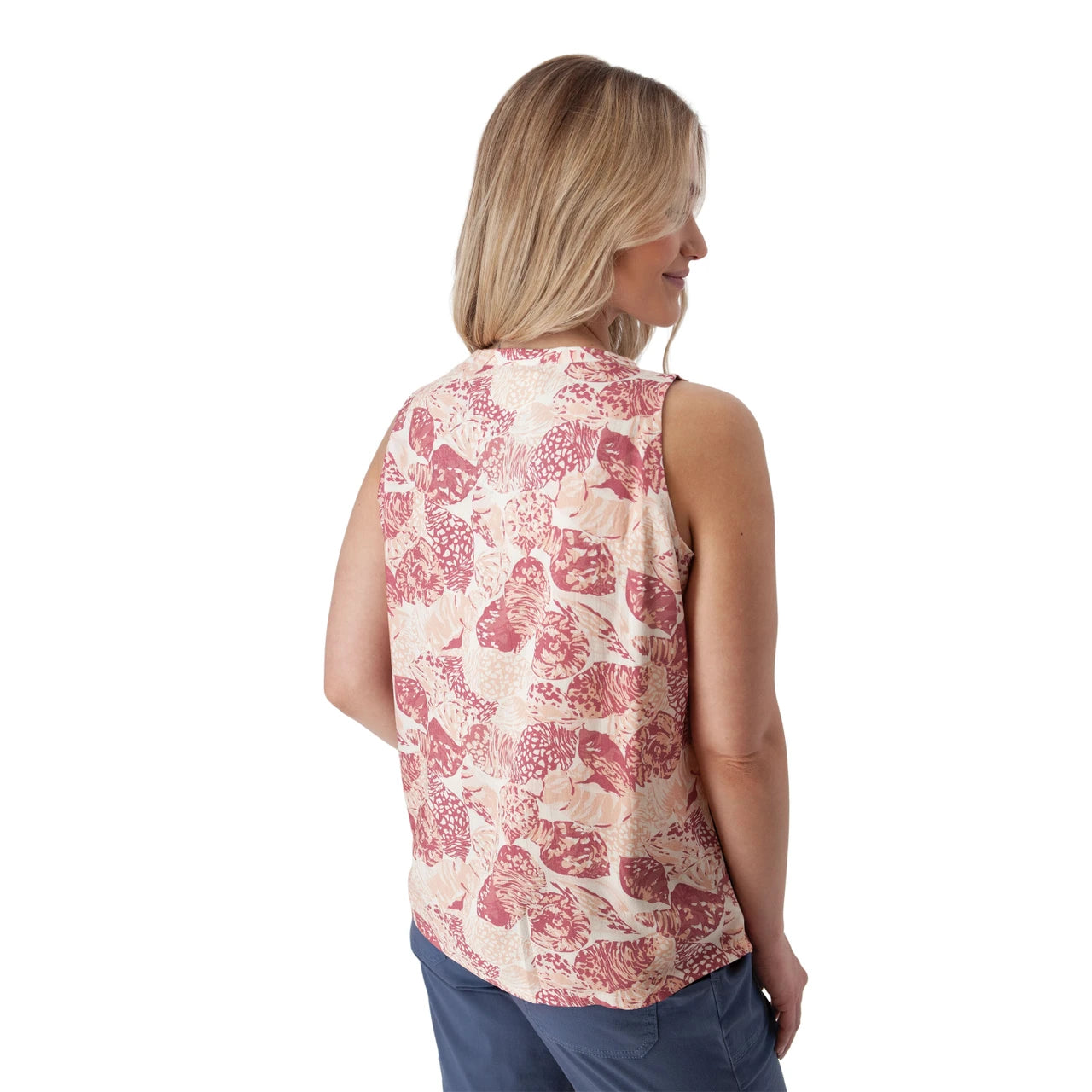 Old Ranch W Kassie Split Neck Tank Top ROSE