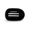 Teleties Small Round Flat Clip JET BLACK