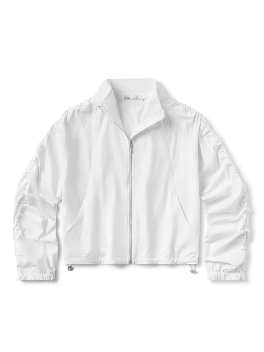 Tasc W Jet Set Ruched Windbreaker WHITE