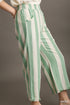 Umgee W Linen Stripe Pant GREEN