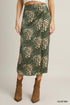 Umgee W Midi Skirt OLIVE MIX