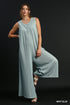 Umgee W Textured Jumpsuit MINT BLUE