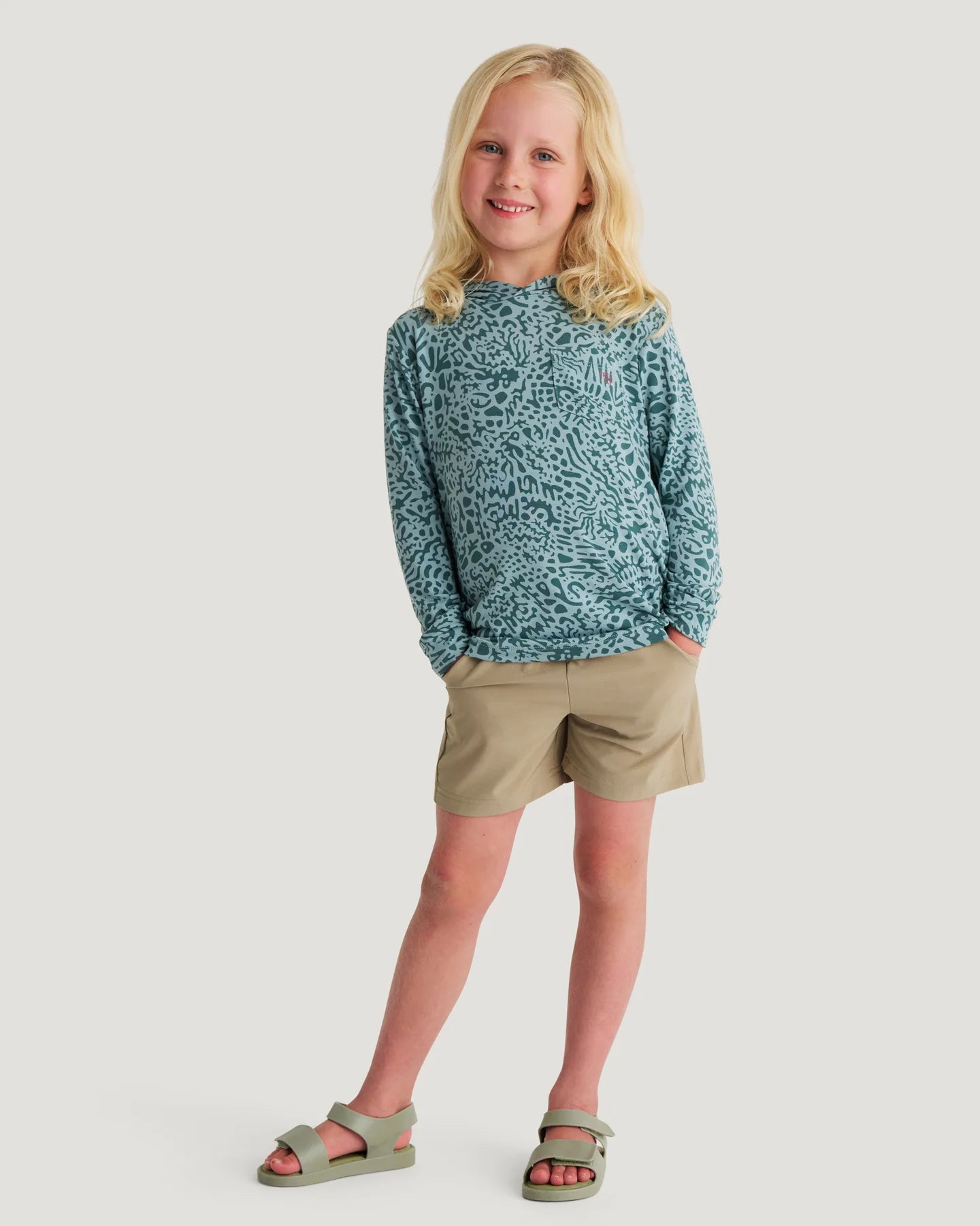Free Fly Toddler Shade Hoodie DRIFTER PRINT SEA PINE