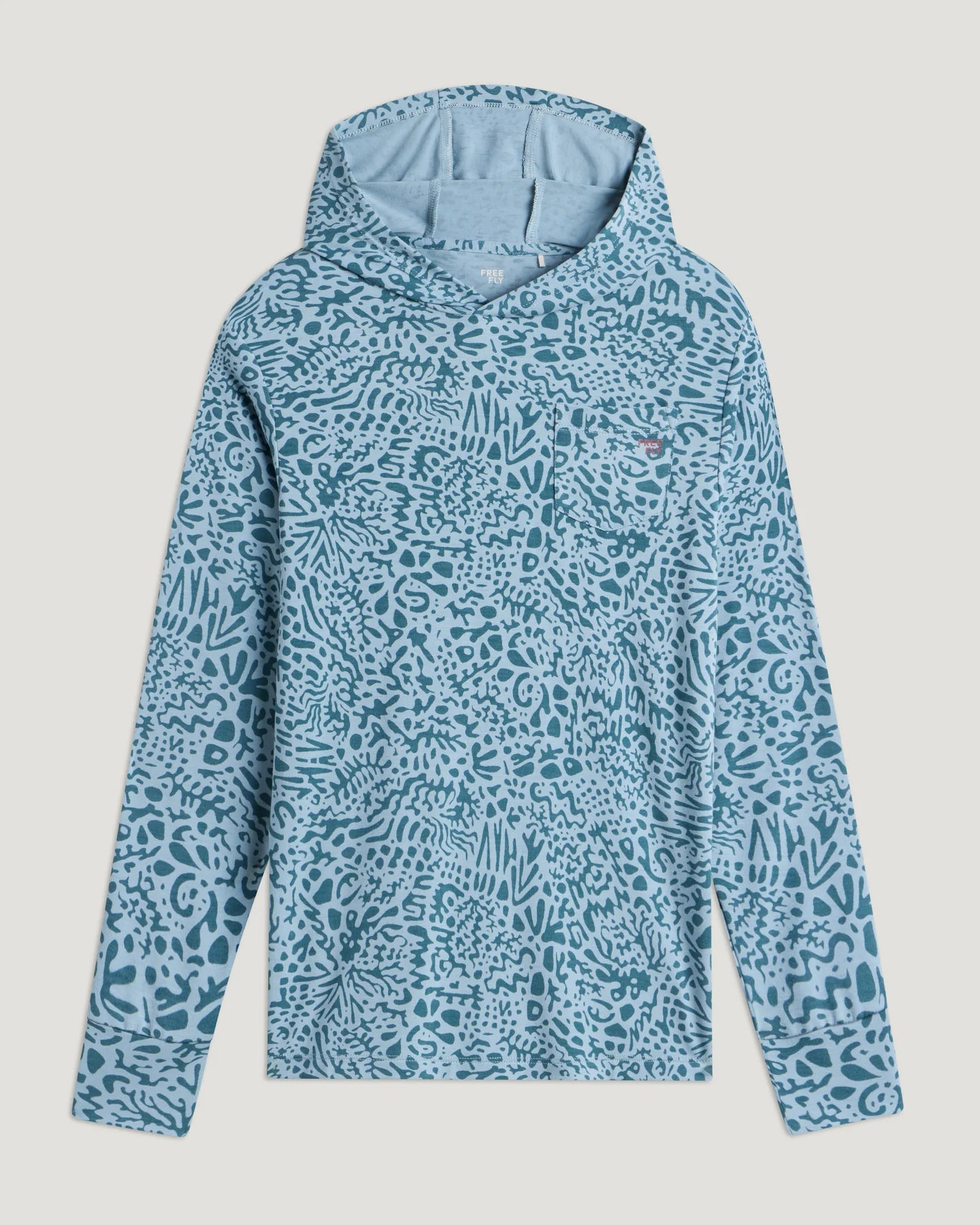 Free Fly Youth Bamboo Shade Hoodie DRIFTER PRINT SEA PINE