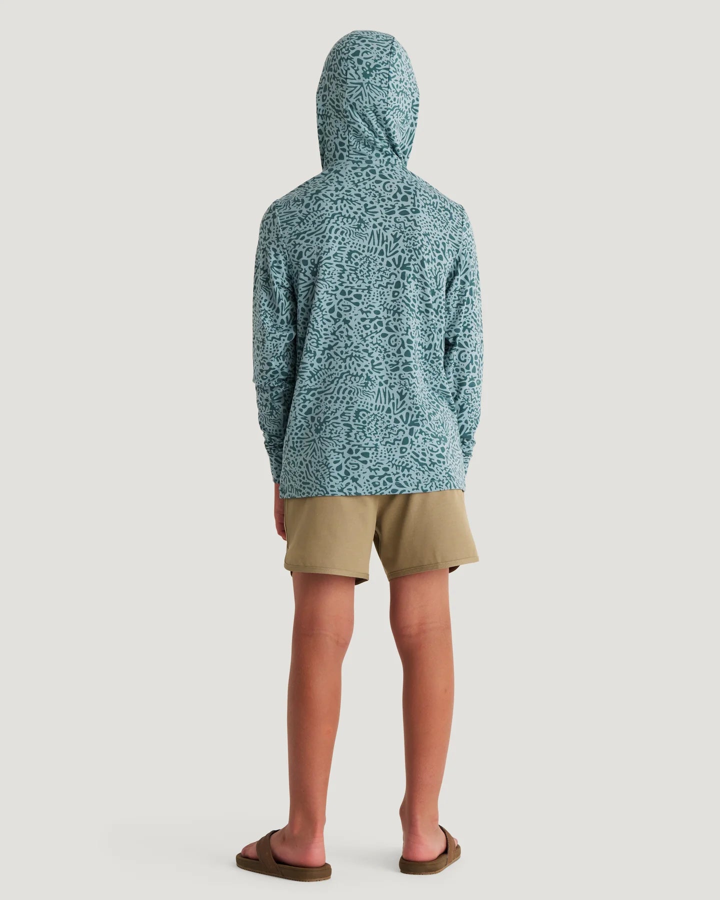 Free Fly Youth Bamboo Shade Hoodie DRIFTER PRINT SEA PINE
