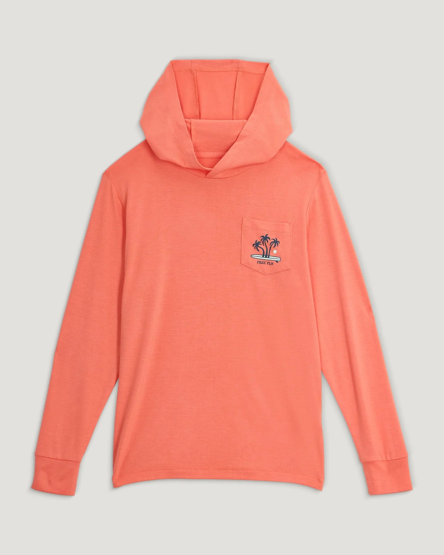 Free Fly Youth Bamboo Shade Graphic Hoodie PARTY WAVE FLAMINGO