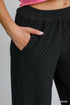 Umgee W Textured Knit Pant BLACK