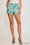 Umgee W Floral Paisley Pleated Short LIGHT BLUE