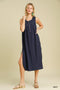 Umgee W Textured Midi Dress NAVY
