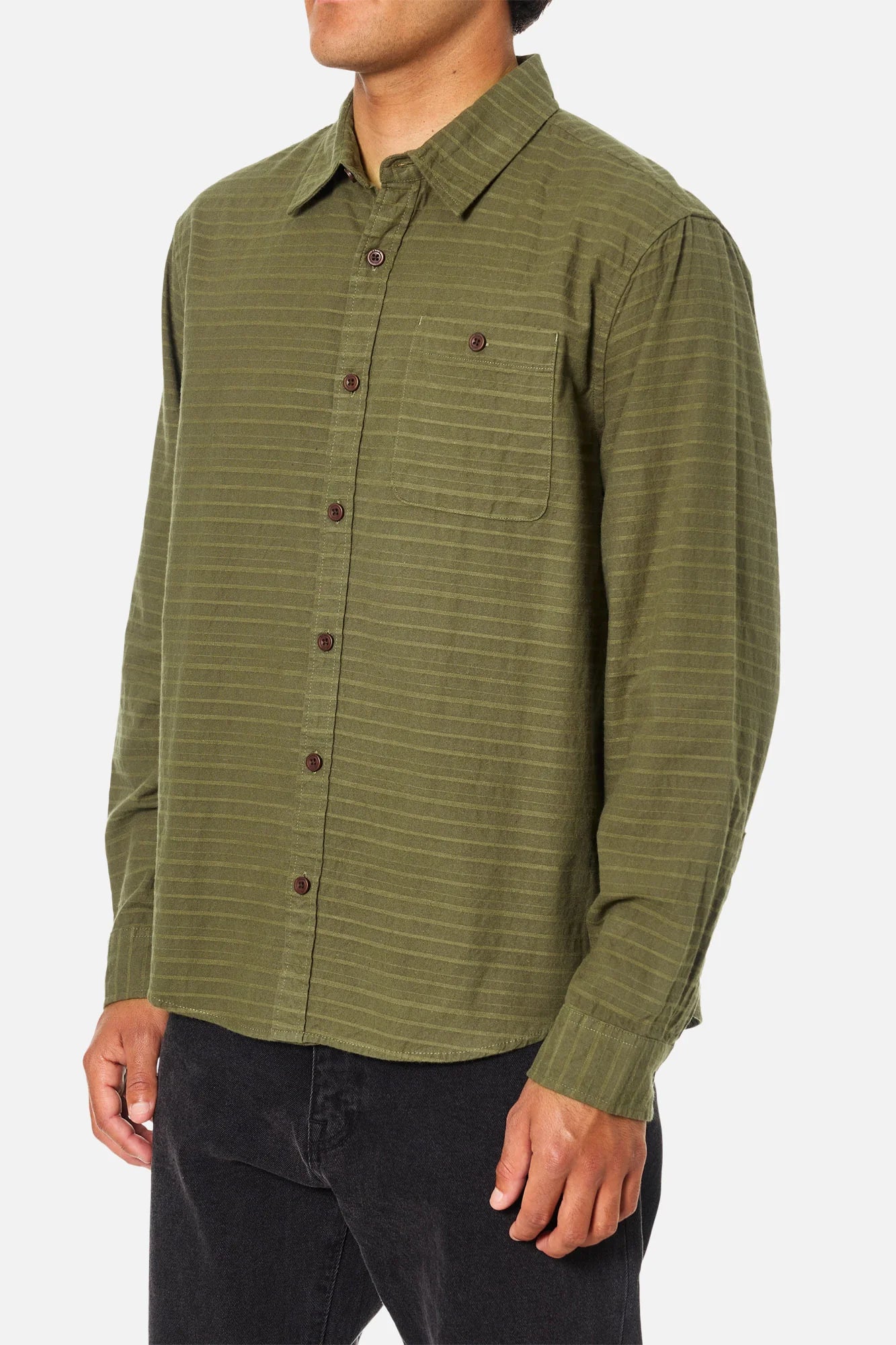 Katin M LS Derek Flannel OLIVE NIGHT