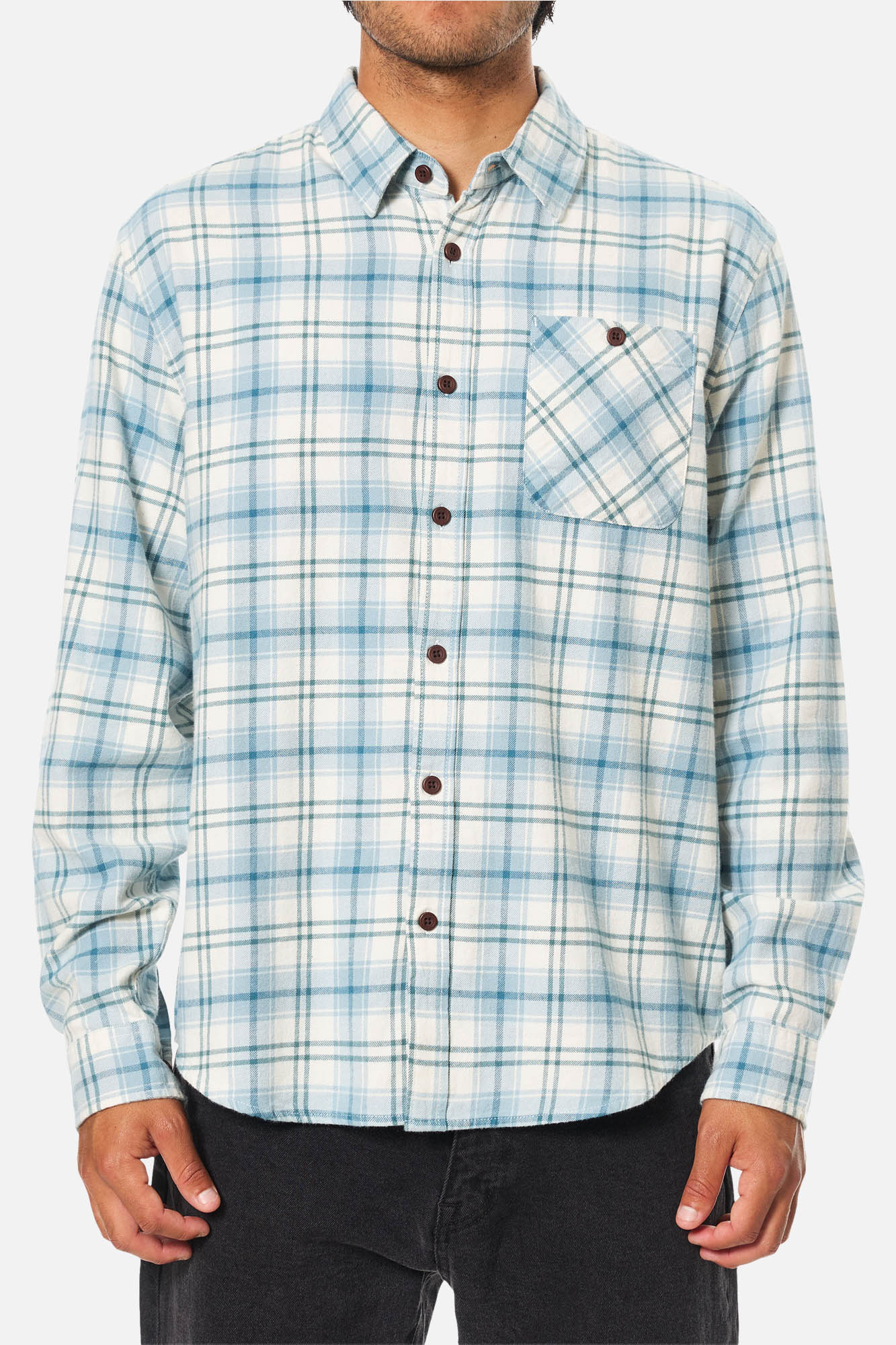 Katin M LS Derek Flannel VAPOR GRAY
