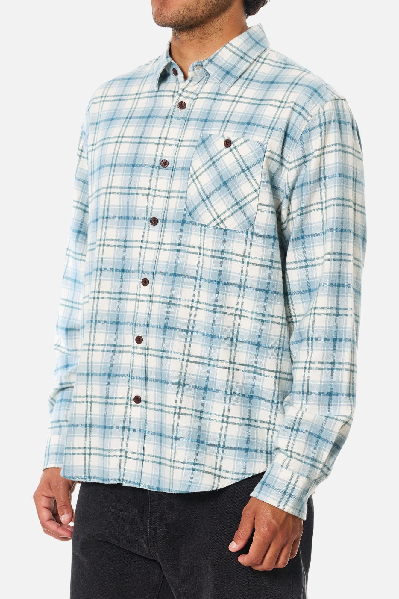 Katin M LS Derek Flannel VAPOR GRAY