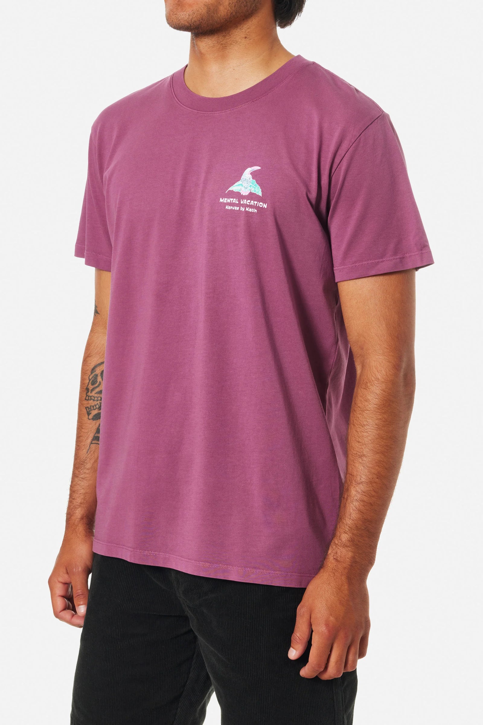 Katin M SS Paradise Birds Tee KELP RED SAND WASH