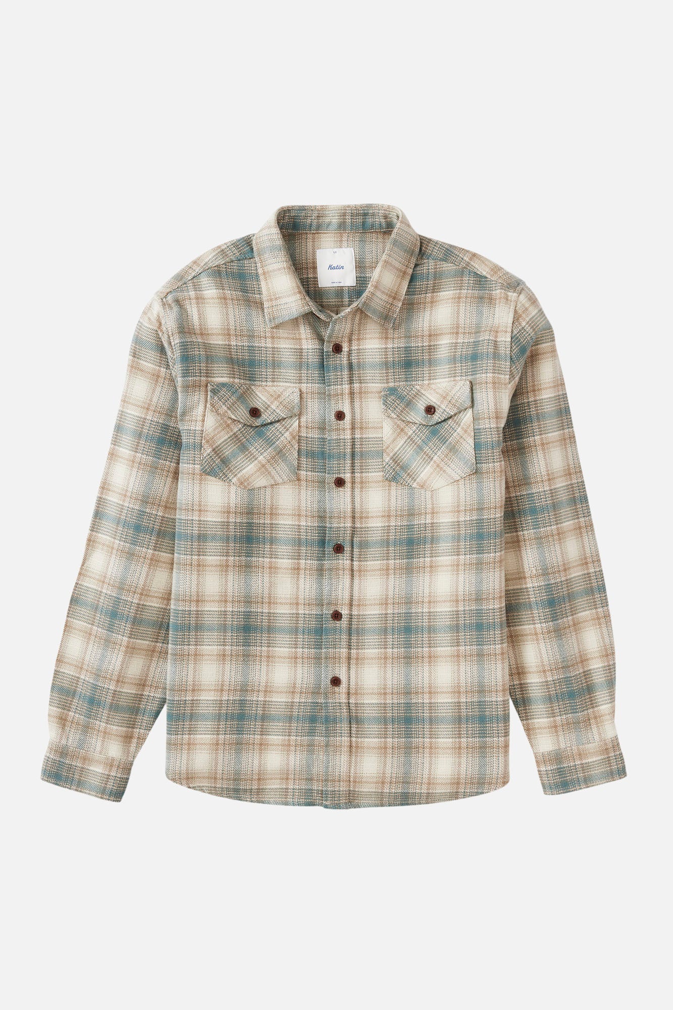 Katin M LS Sierra Flannel ATLANTIC GREEN