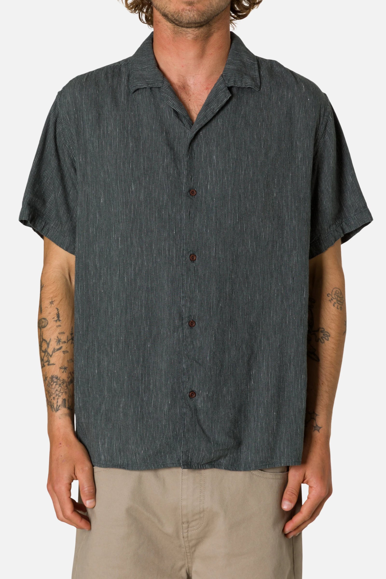 Katin M SS Teller Shirt BLACK WASH STRIPE