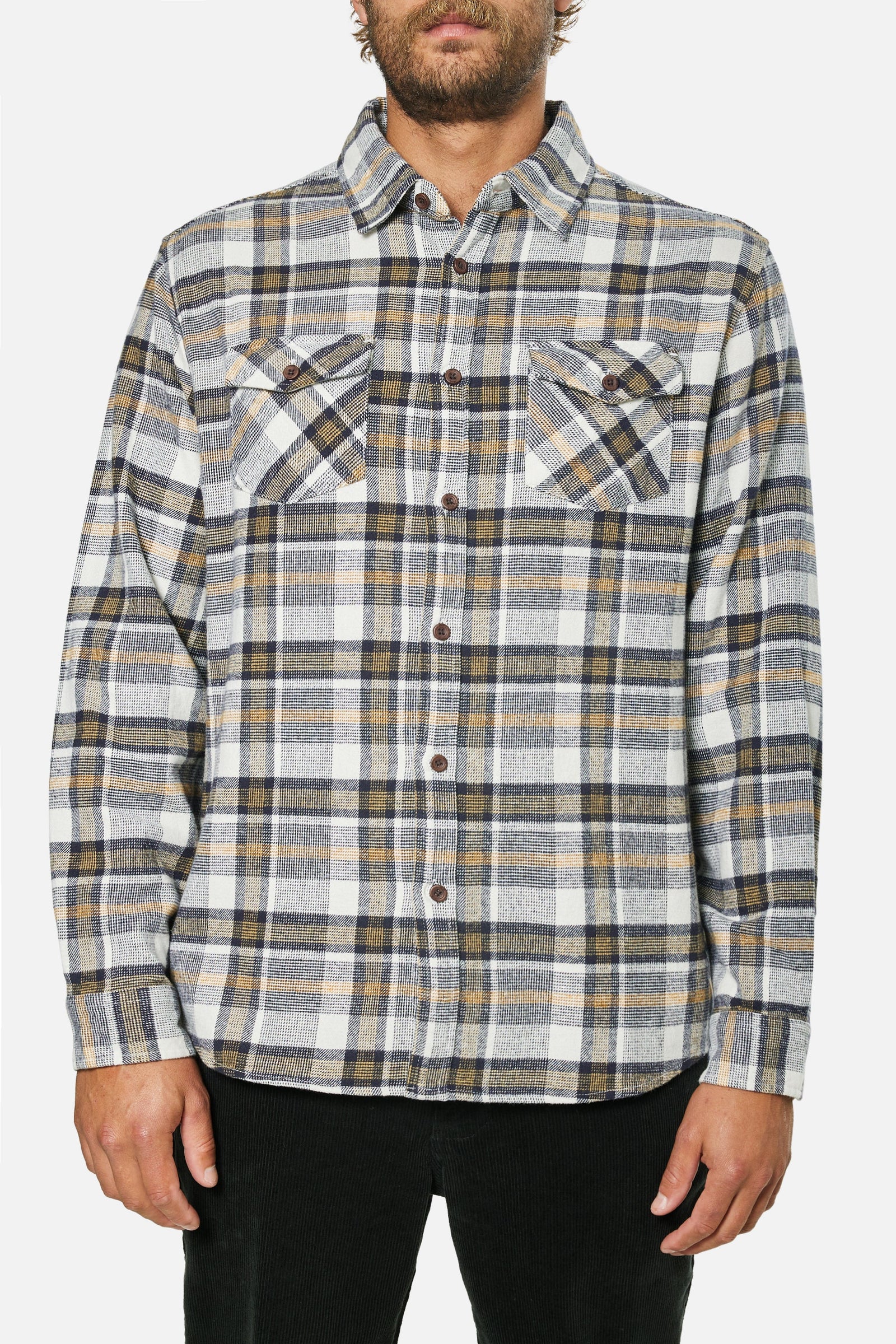 Katin M LS Vincent Flannel VINTAGE WHITE