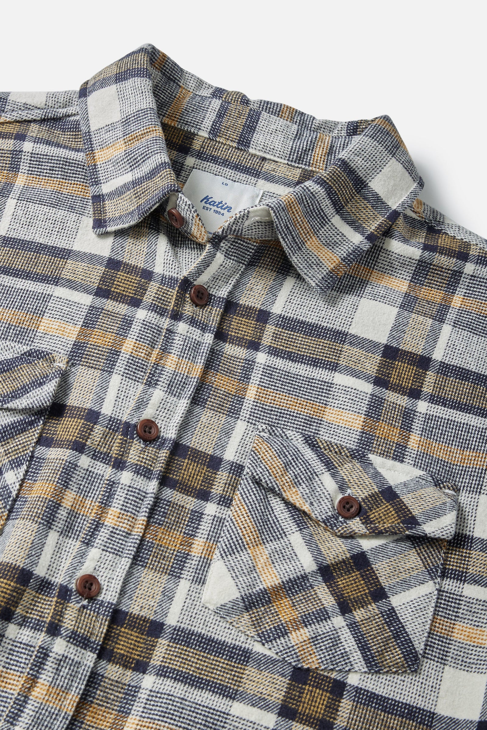 Katin M LS Vincent Flannel VINTAGE WHITE