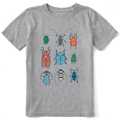 Life is Good Kids SS Crusher Tee Bug Life is Good HEATHER GREY