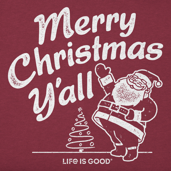 Life is Good Kid's LS Crusher Santa Merry CRANBERRY RED