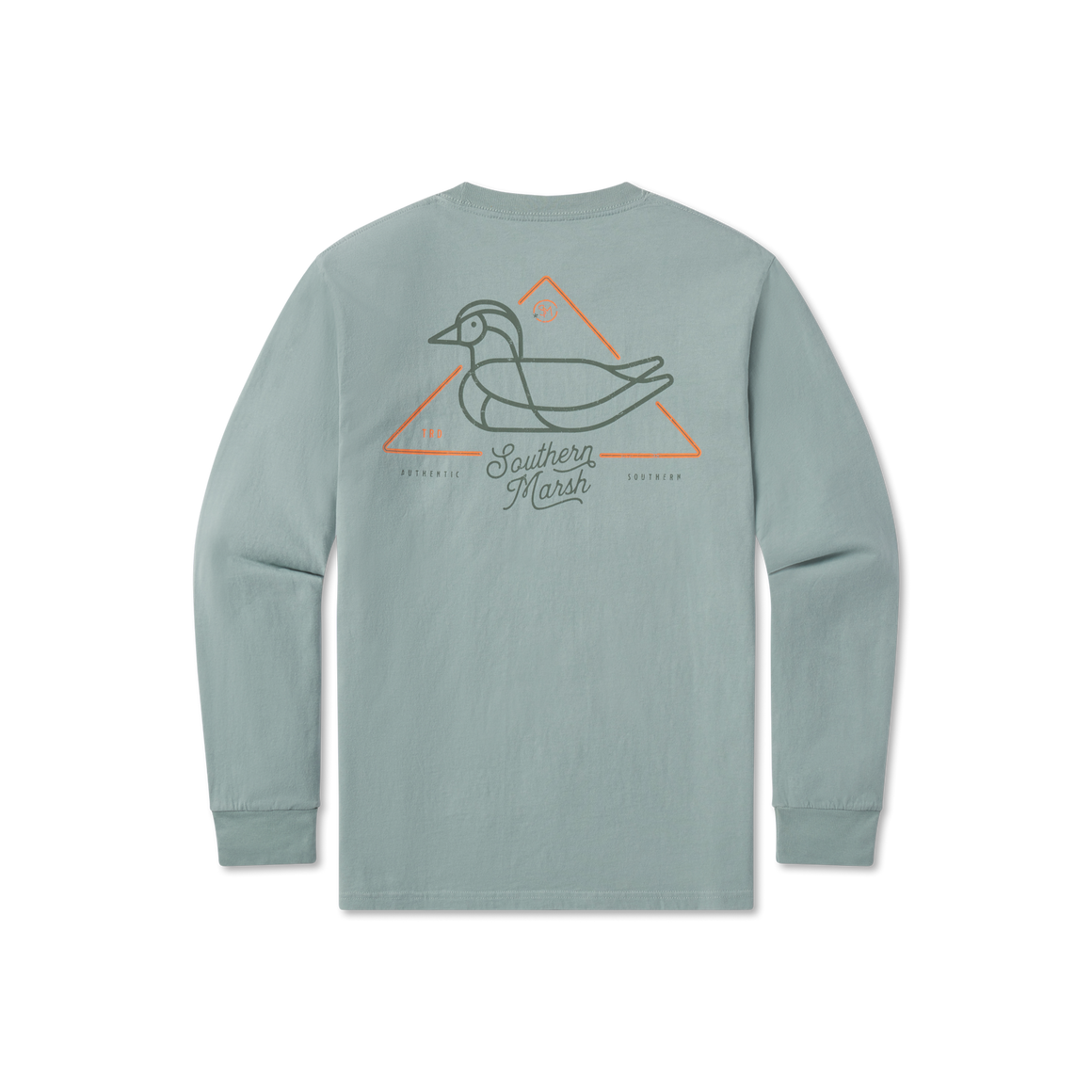 Southern Marsh M LS Warning Duck Tee BURNT SAGE