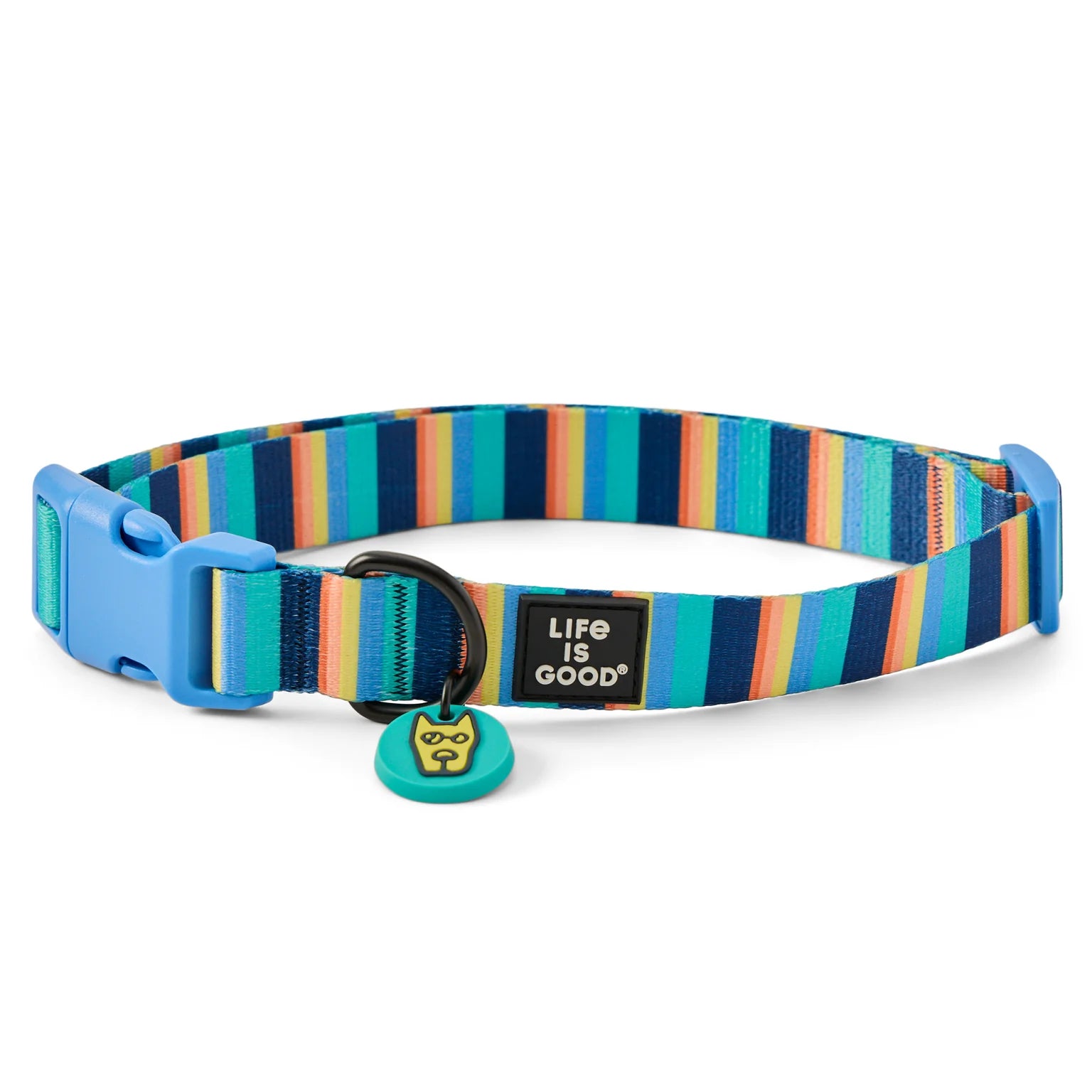 Life Is Good Dog Collar Stripey Rocket MULTI
