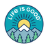 Life Is Good 4" Sticker: LIG MOUNTAIN SUNRISE