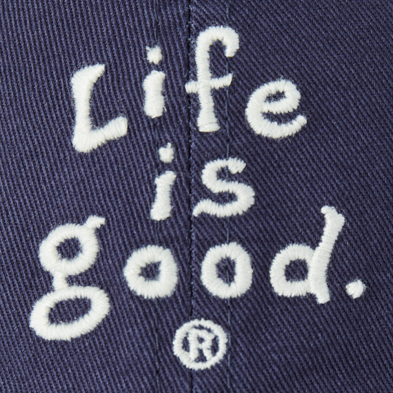 Life Is Good Chill Cap LIG Vintage Wordmark DARKEST BLUE