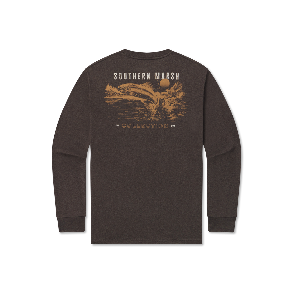 Southern Marsh M LS Trout of Water Tee WASHED STONE BROWN