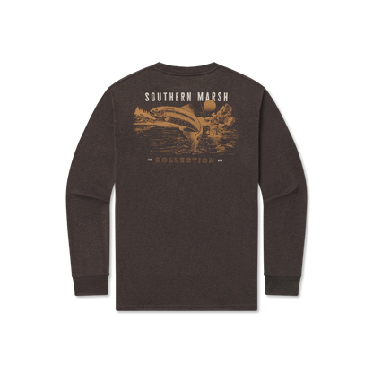 Southern Marsh M LS Trout of Water Tee WASHED STONE BROWN