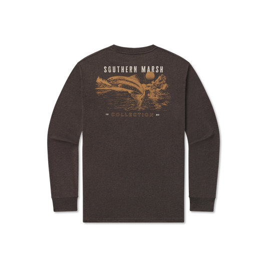 Southern Marsh M LS Trout of Water Tee WASHED STONE BROWN