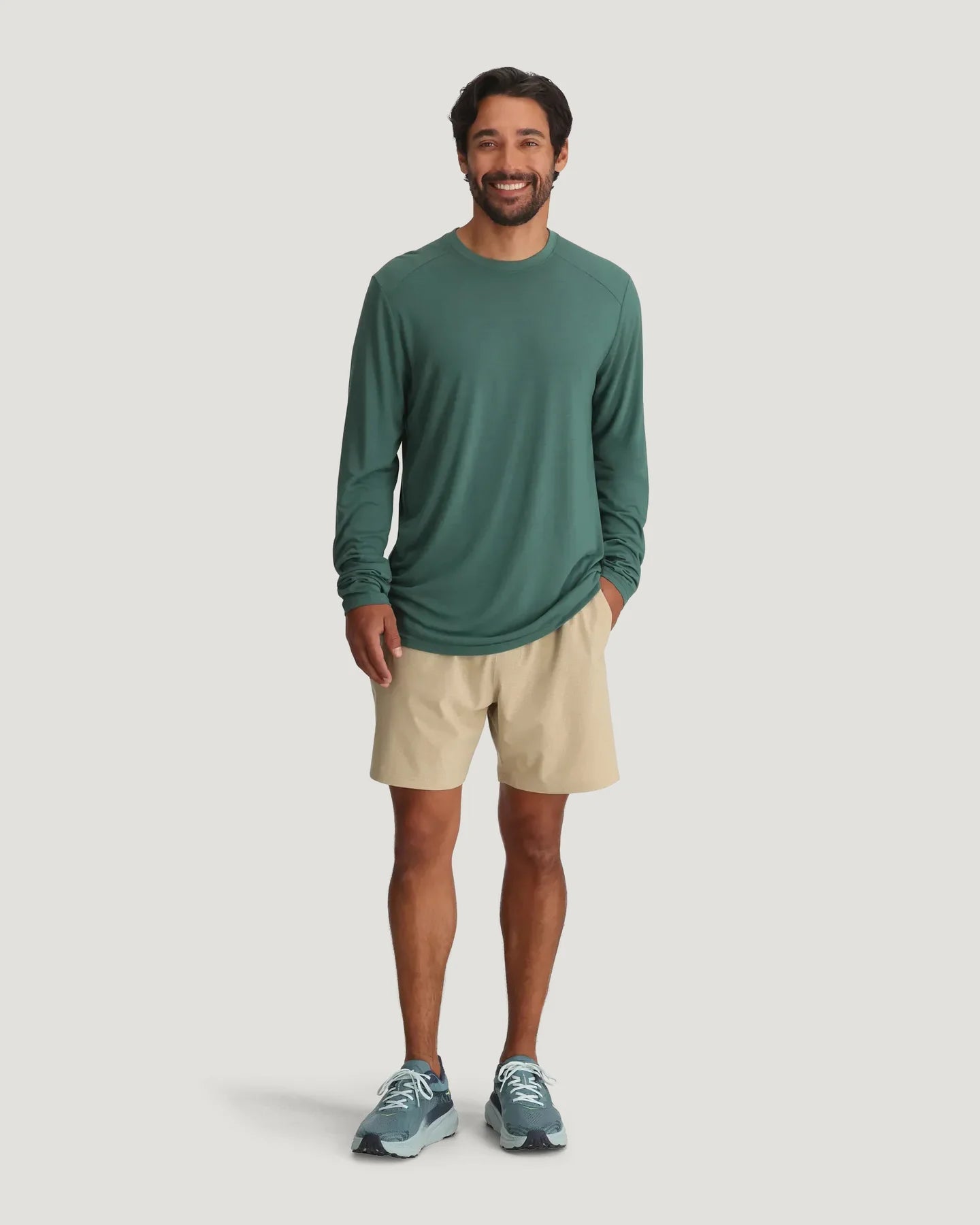 Free Fly M Bamboo Shade Long Sleeve SEA PINE