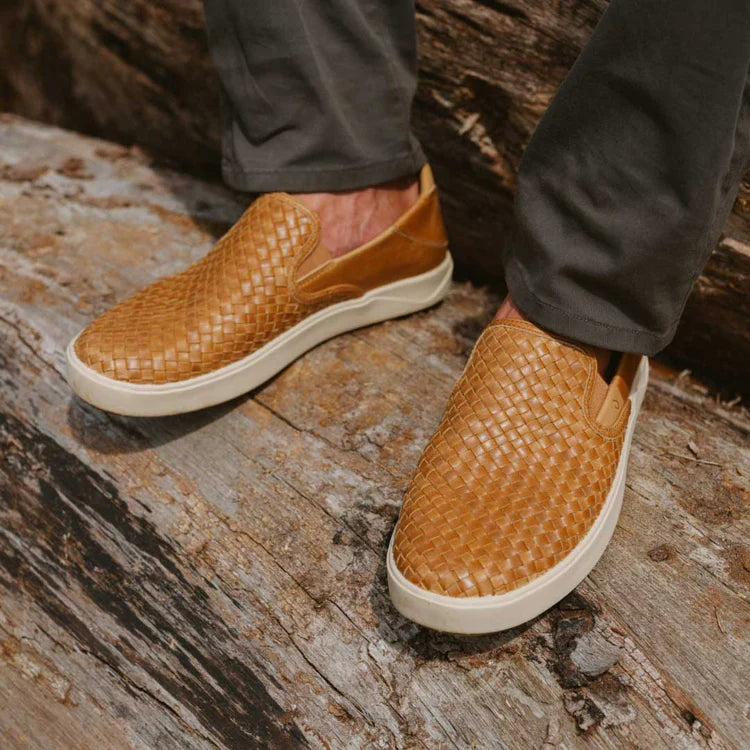 Olukai M Lae' Ahi LAUHALA Woven Leather FOX / FOX