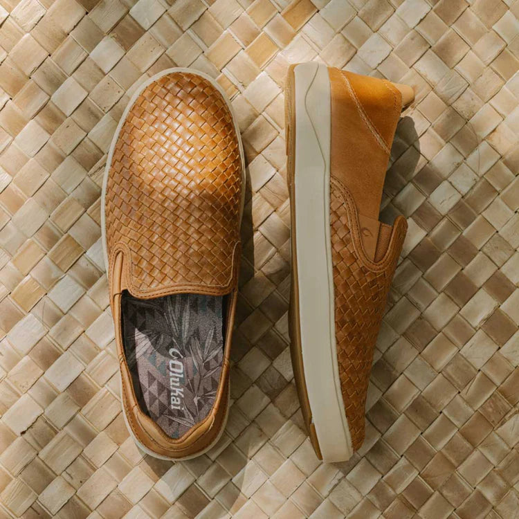 Olukai M Lae' Ahi LAUHALA Woven Leather FOX / FOX