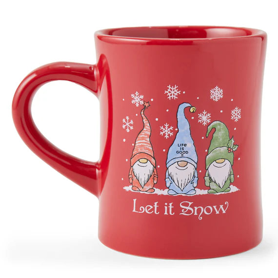 Life Is Good Jake's Mug Let it Snow Gnomes POSITIVE RED