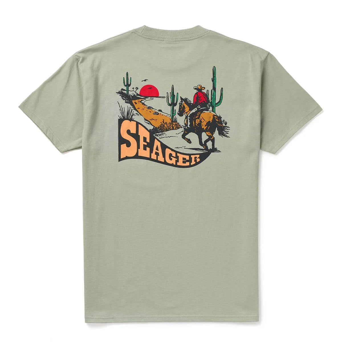 Seager M SS Long Ride Tee DESERT GREEN