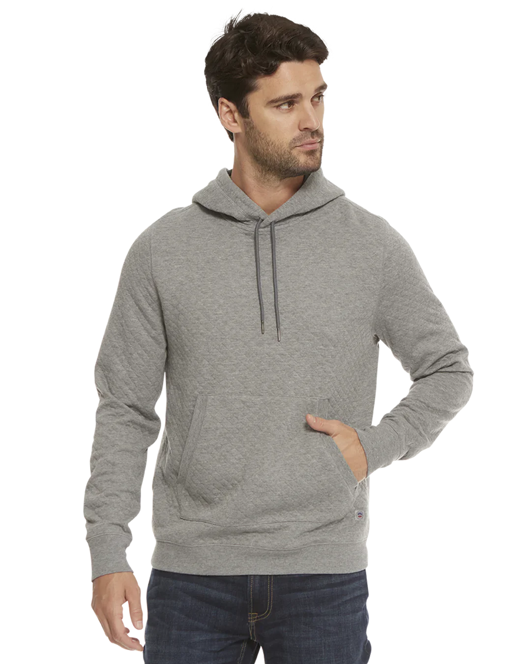 Flag & Anthem M Bradner Quilted Hoodie GREY HEATHER