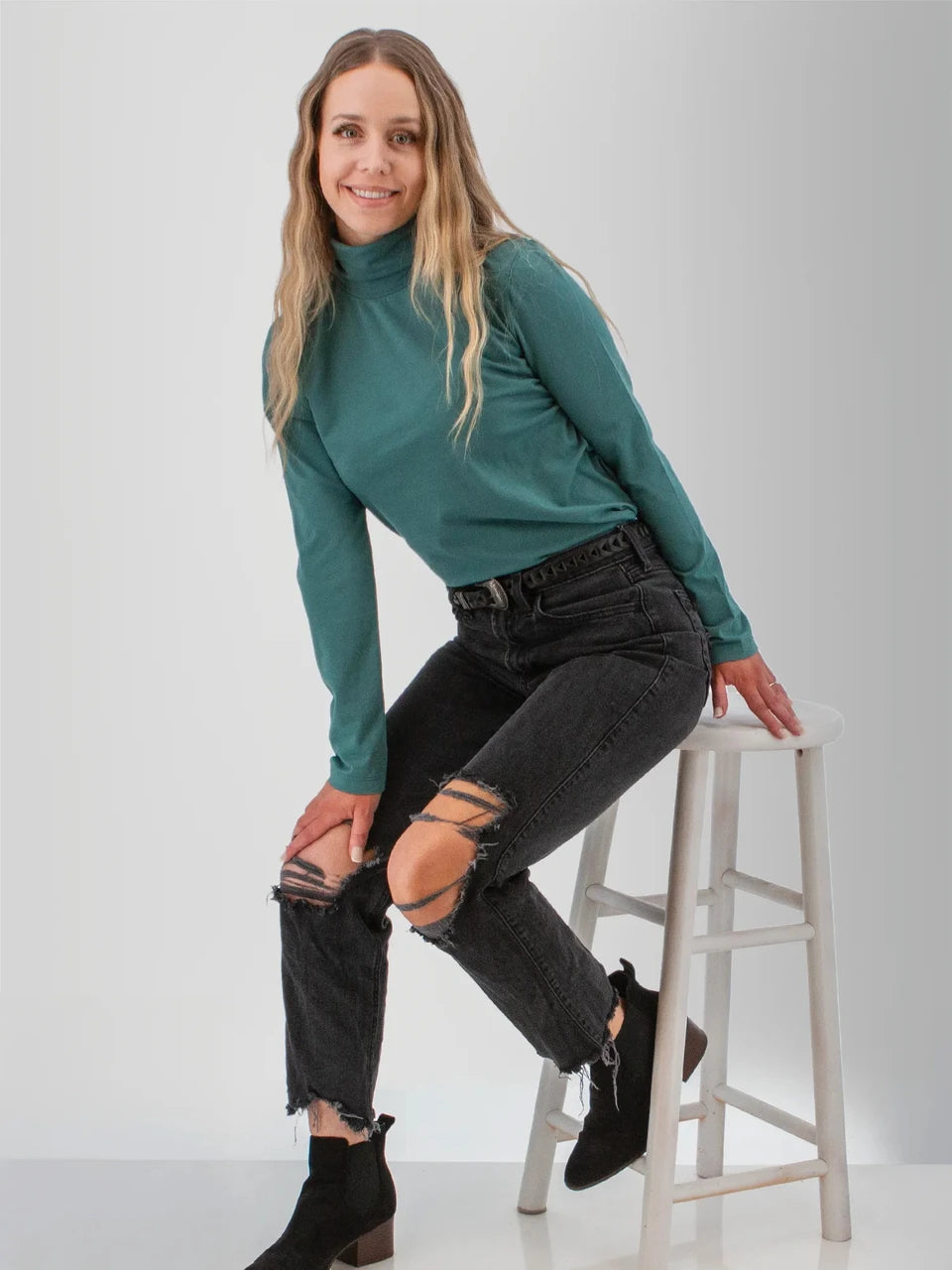 Old Ranch W Mariela Turtleneck SEA PINE