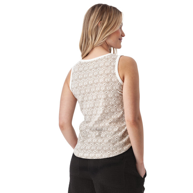 Aventura W Bali Geometric Tank TAUPE