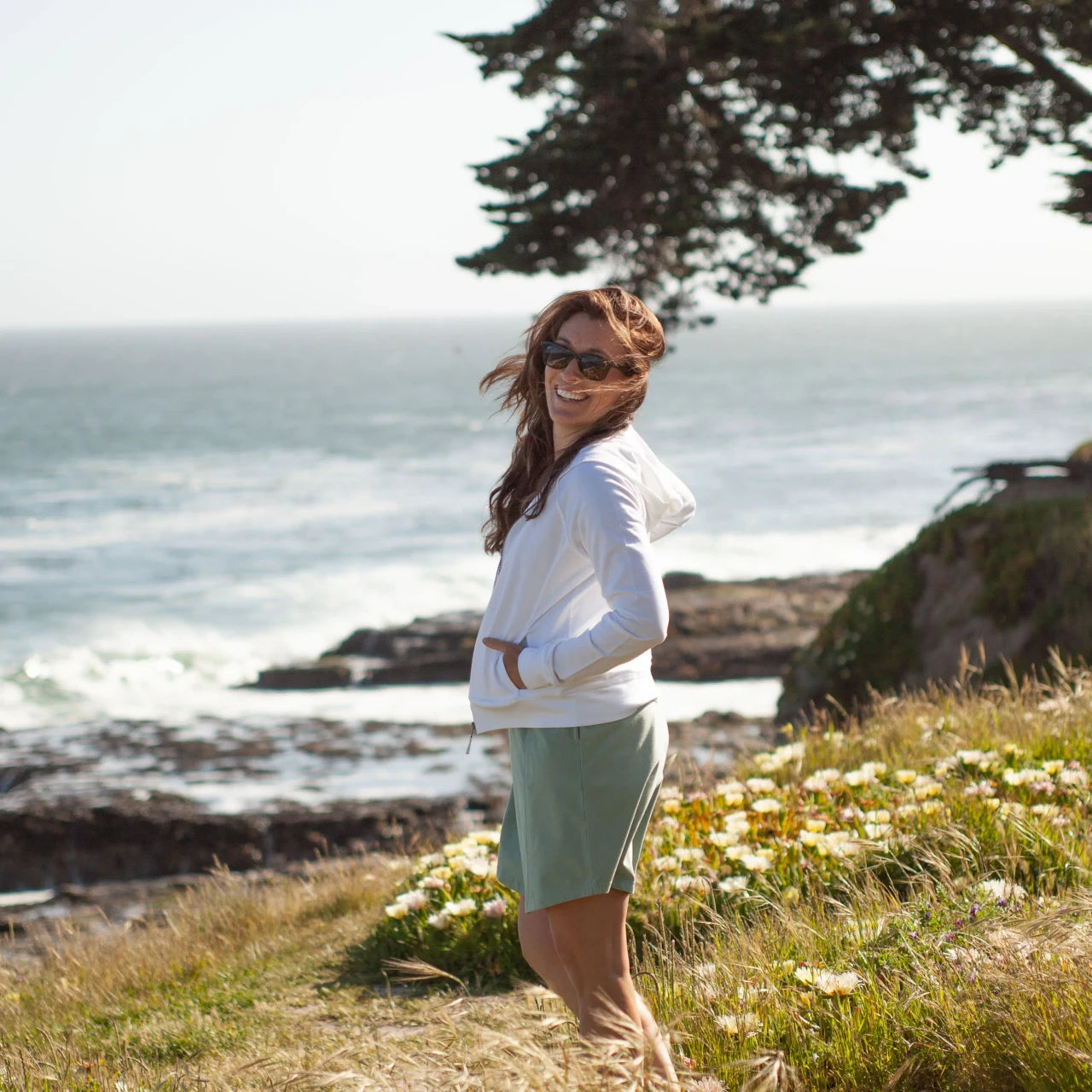 Old Ranch W Inola Zip Up Hoodie WHITE