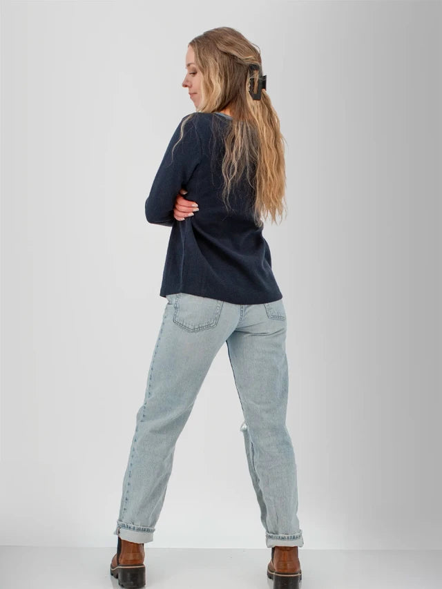 Old Ranch W LS Moonlace Top SKY CAPTAIN